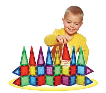 POPULAR PLAYTHINGS Mag-Snaps Magnetic Construction Set, Stem Building Toy for Kids Ages 3 & Up, Gifts for Children and Classrooms - 48 Pieces