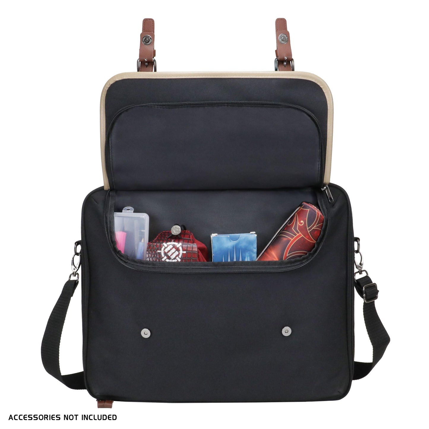 ENHANCE Designer Edition TCG Bag - MTG Shoulder Bag with Customizable Dividers & Accessory Pocket for Deck Boxes, Dice - Card Storage Compatible with