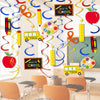 46 PCS Back to School Decorations Hanging Swirls - First Day of School Hanging Decor Welcome Back Classroom Ceiling Decoration Streamer for Teacher