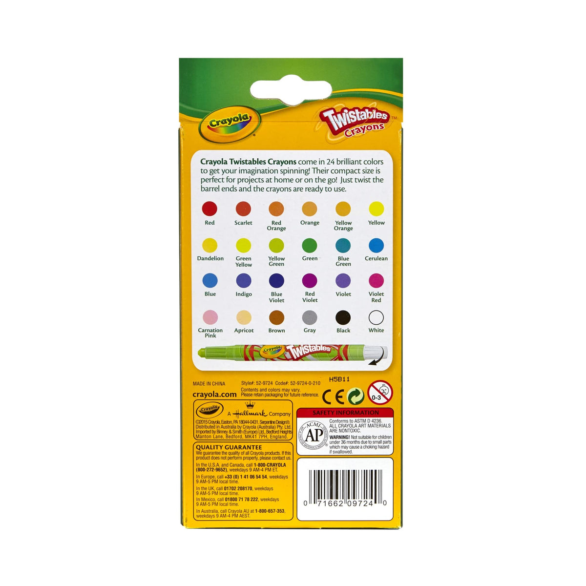 Crayola 52-9724 Mini Twistables Crayons 24 Piece Assortment