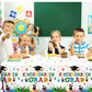 CMUSKO Happy Kindergarten Graduation Tablecloth Decorations- 3PCS Kindergarten Congrats Grad Colourful Waterproof Plastic Table Cover for 2026