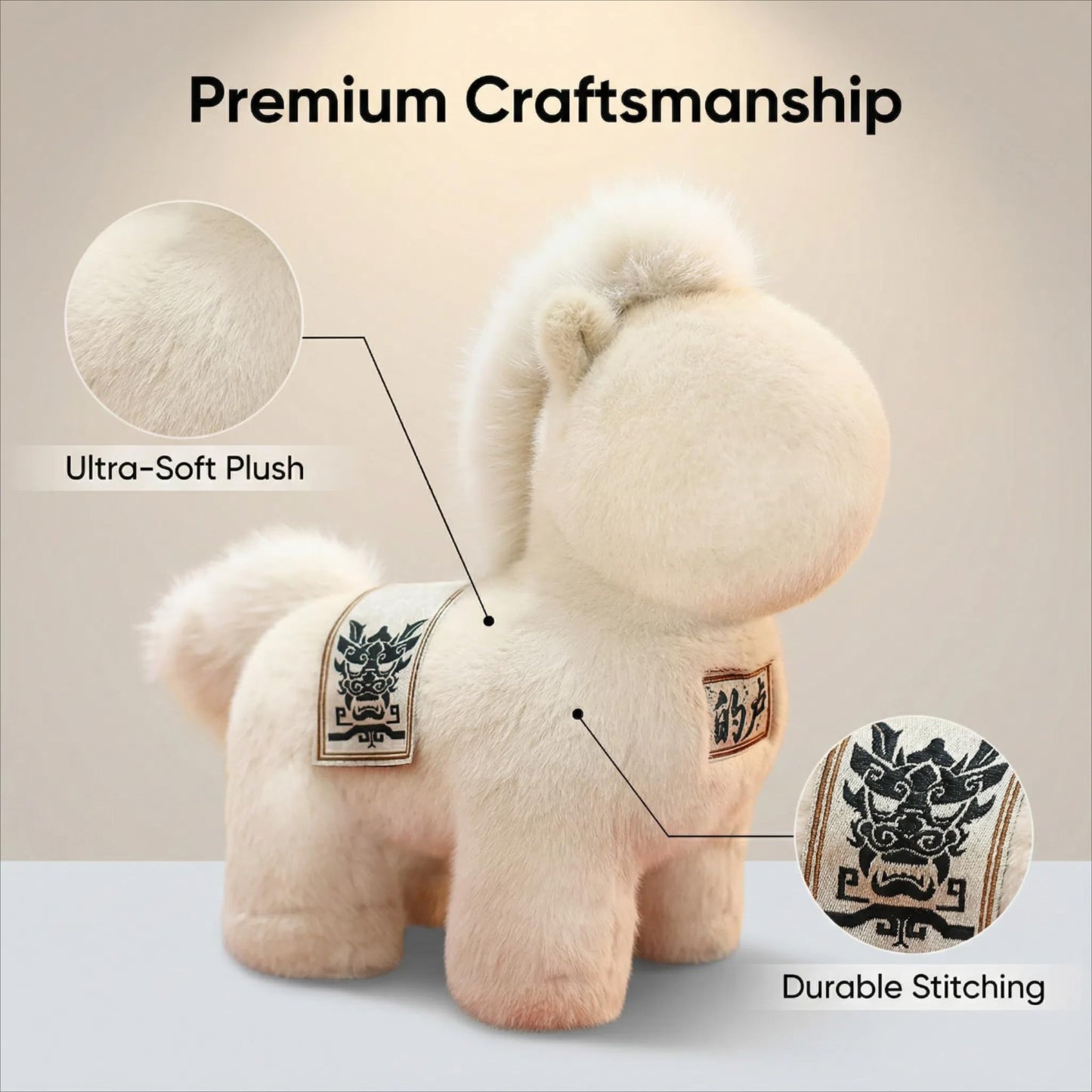 LXYUNKJ 2026 Year of The Horse Stuffed Animals Plush Soft Plushie Toys - Mascot Doll Toys Zodiac Decor, Super Cute Plush Soft Toy for Adults, Kids