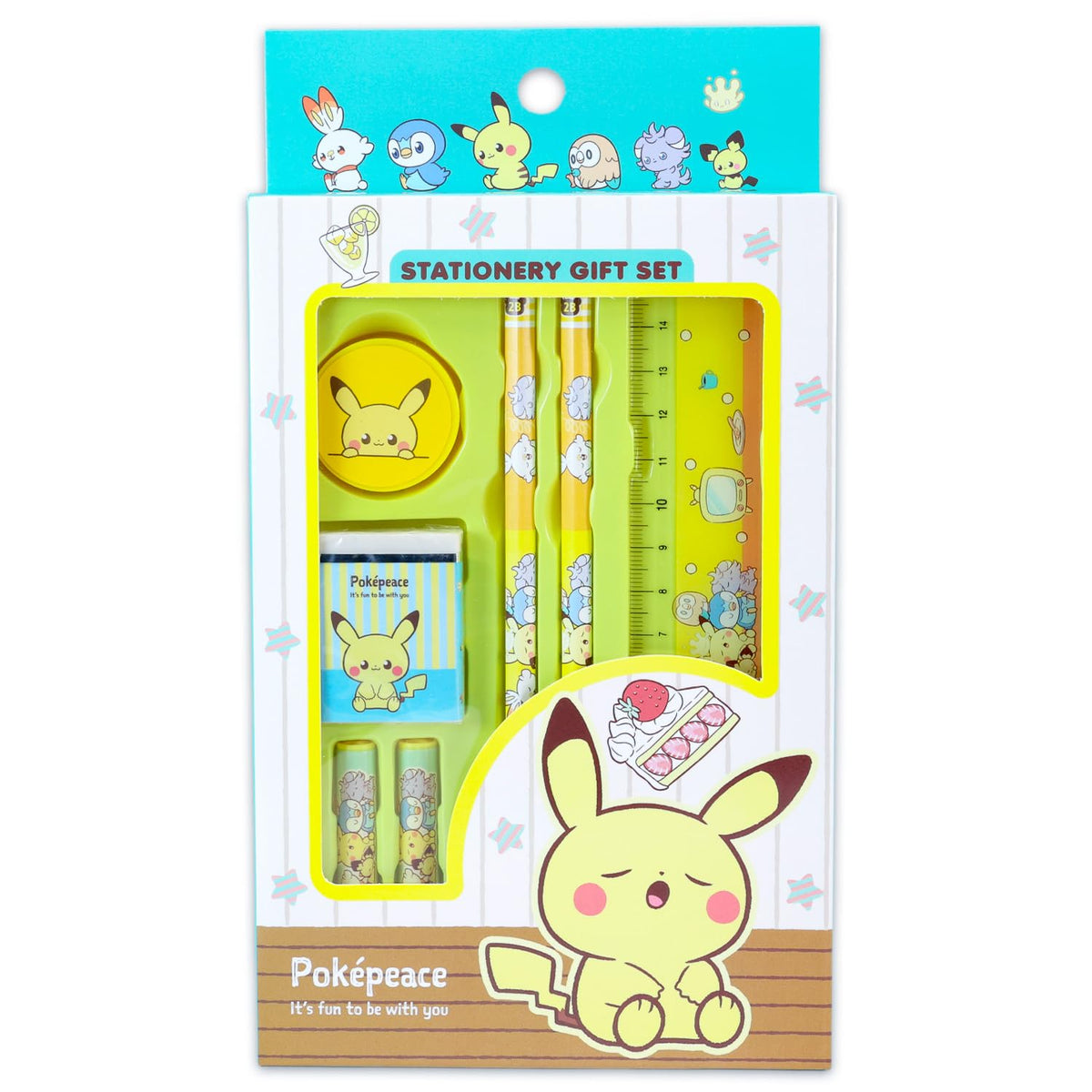 Pokemon Stationery Set for School - Bundle with Pikachu Pencils, Ruler, Pencil Caps, Stickers, More | Pokemon Stationery Art Set for Kids, Girls, Boys