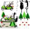 2026 New Golf Cake Decorations Heading for The Green Cake Topper Birthday Decorations for Golfers with Cart Flag Golf Ball for Men Sport Golf Theme
