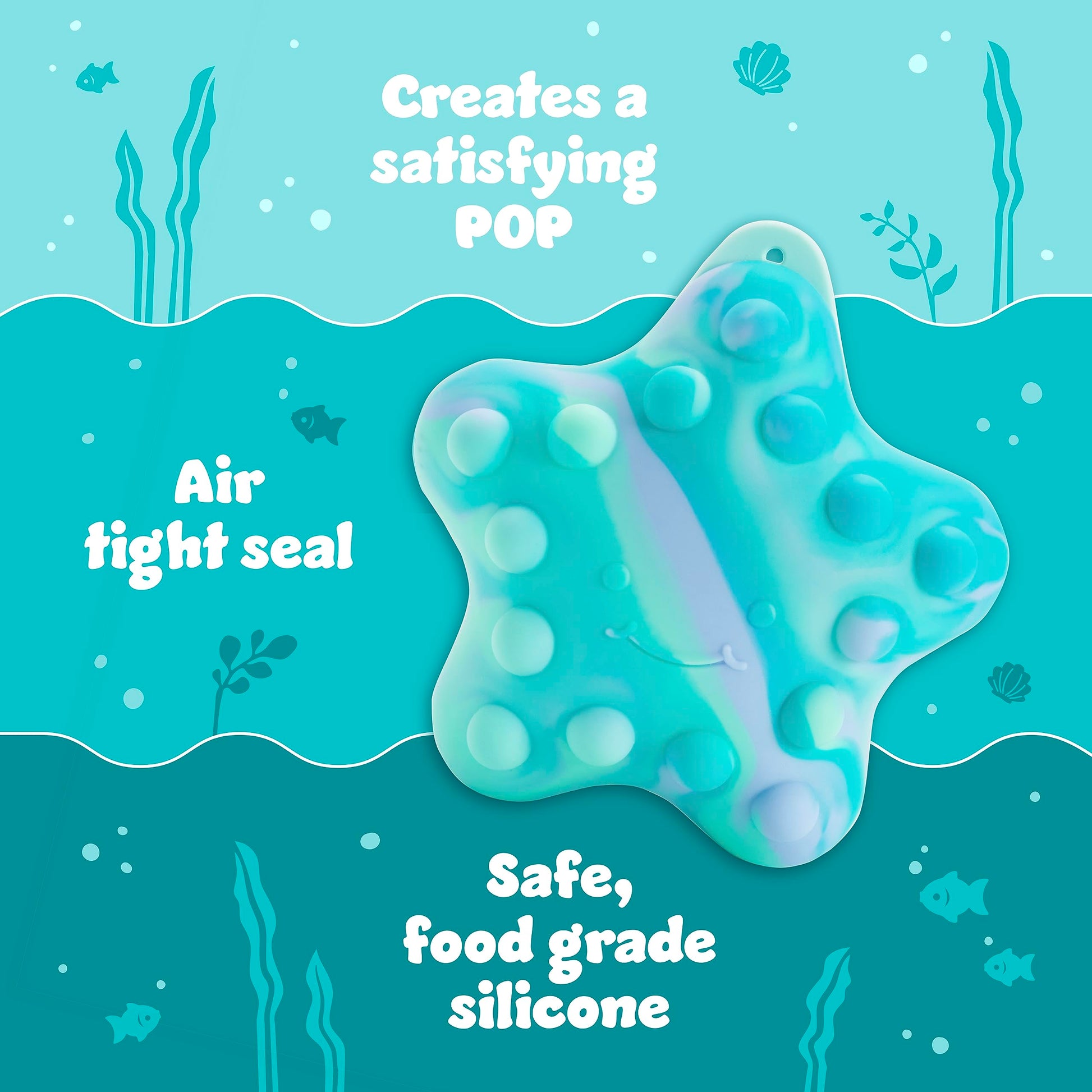 Munchkin® Pop Squish™ Bath Toy, Mold Free Baby and Toddler Bathtub Toy with Sensory and Fidget Play, Starfish