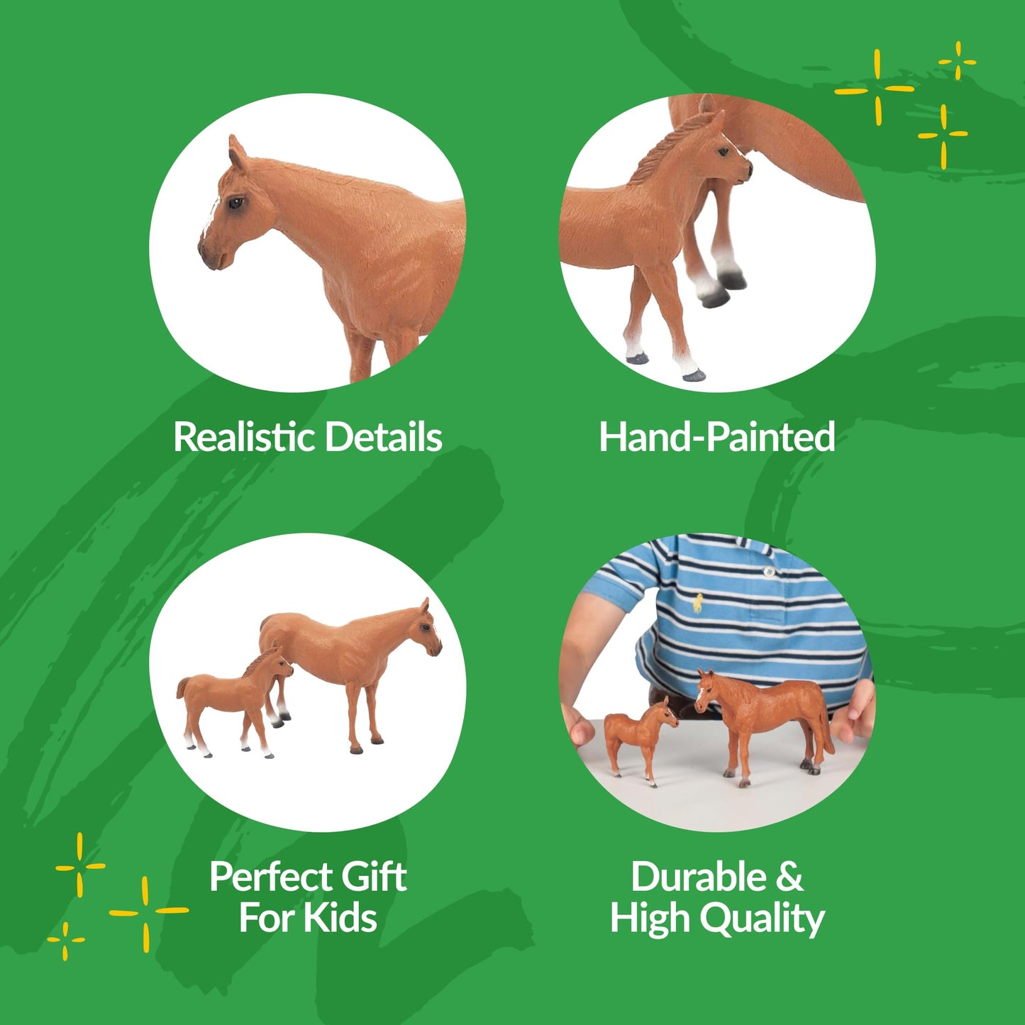 Big Country Toys Horse Mare and Colt Set (Brown)