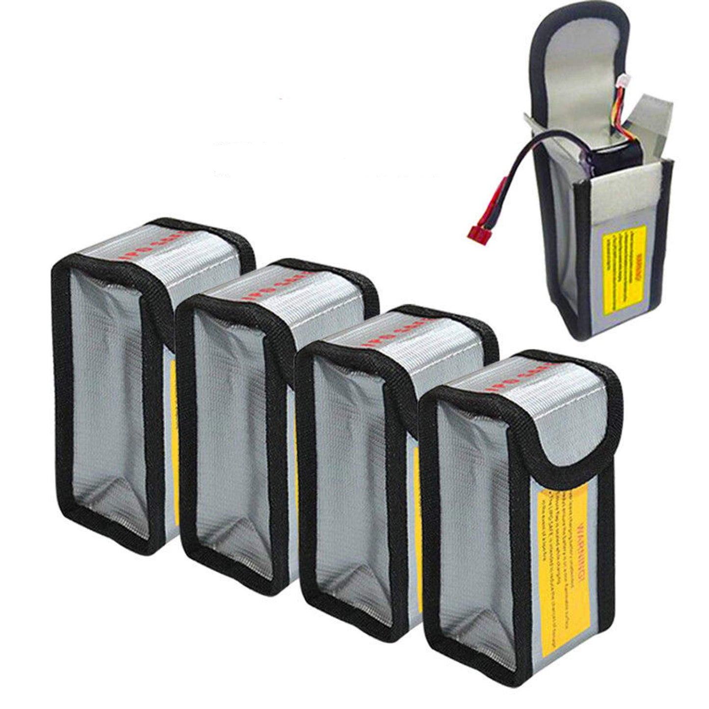 sccsport 4pcs Lipo Battery Fireproof Explosion proof Bag Storage Guard Safe Pouch 125mm