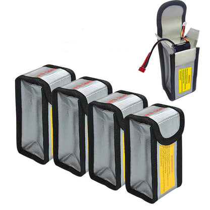 sccsport 4pcs Lipo Battery Fireproof Explosion proof Bag Storage Guard Safe Pouch 125mm