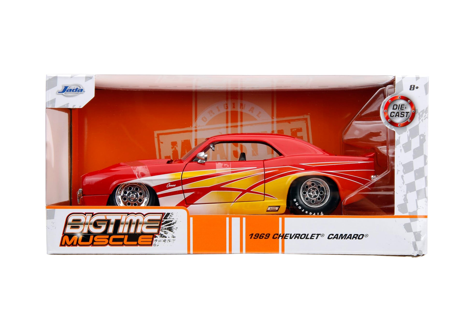 Jada Big Time Muscle 1:24 1969 Chevrolet Camaro Die-Cast Car, Toys for Kids and Adults(Red)