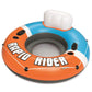 Bestway CoolerZ Rapid Rider Inflatable Blow Up Pool Chair Round Inner Tube with Cupholders, Handles, and All-Around Grab Rope, Orange (4 Pack)