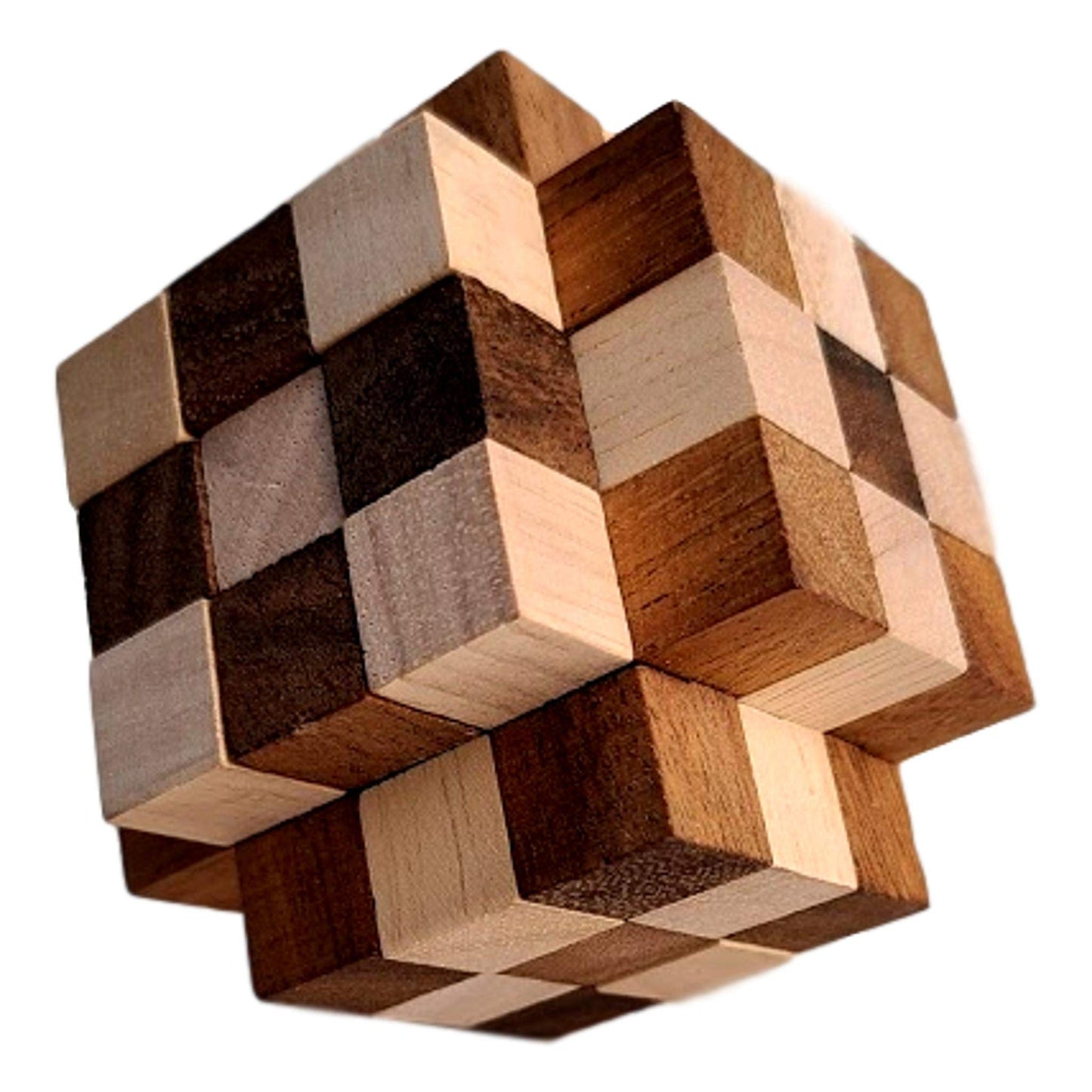 Hercules Cube Wood Brain Teaser Puzzle -2-Tone