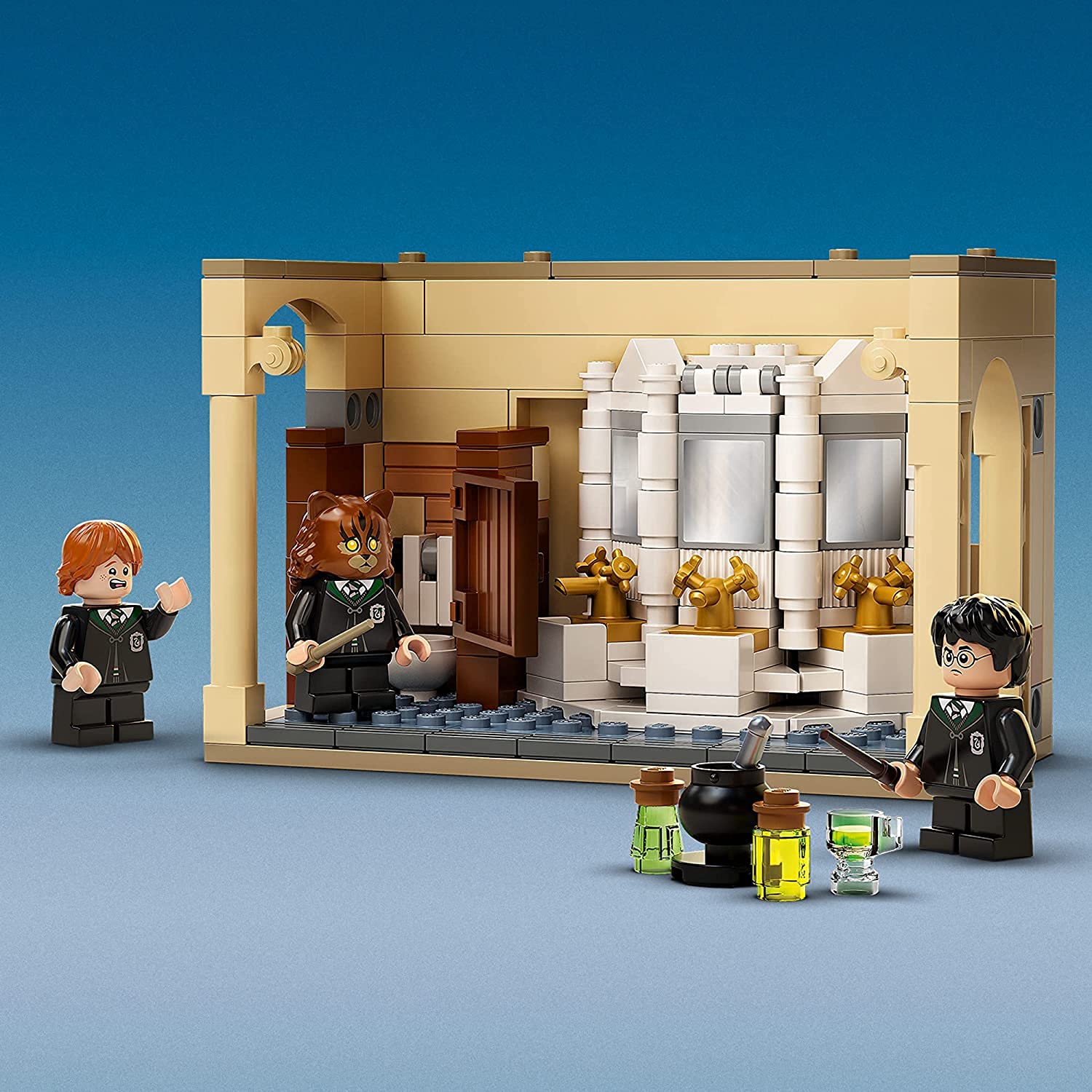 LEGO Harry Potter Hogwarts: Polyjuice Potion Mistake 76386 Moaning Myrtle's Bathroom with Ron Weasley and Hermione Grainger Minifigures, Gift Idea