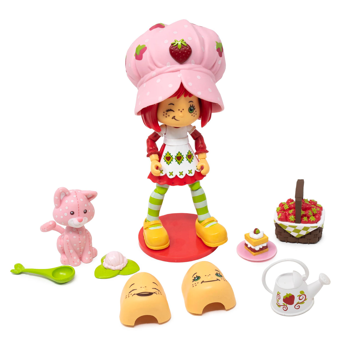 Boss Fight Studio Deluxe Strawberry Shortcake & Custard Kitten Collectible Action Figure - Highly Articulated Fruity Scented Figurine with