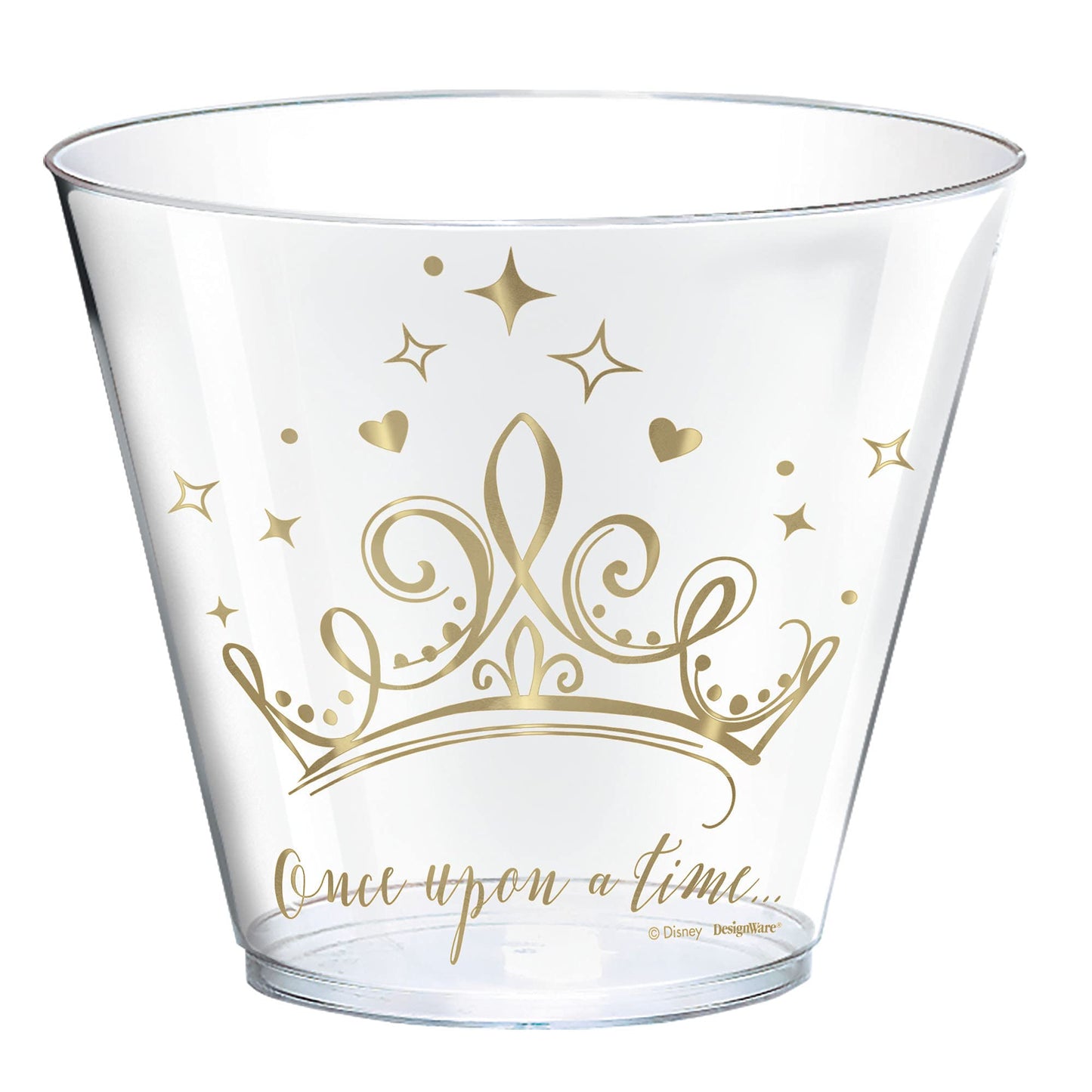 Disney Princess Glitter Paper Tiaras - 3.5" x 6.2" (Pack of 8) - Gold Paper Royalty Crown Accessory, Perfect for Kids Parties and Dress Up Fun
