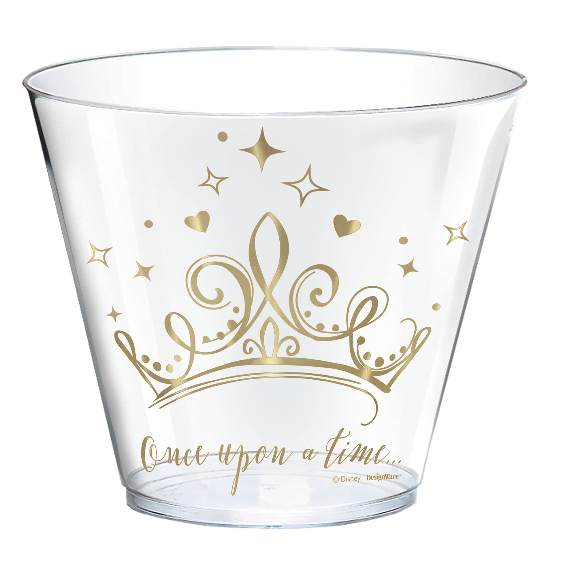 Disney Princess Glitter Paper Tiaras - 3.5" x 6.2" (Pack of 8) - Gold Paper Royalty Crown Accessory, Perfect for Kids Parties and Dress Up Fun