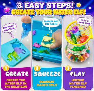 AGENTLAN Magic Water Elf,DIY Squishy Maker Kit,Water Sensory Toys for Kids
