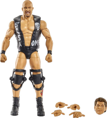 WWE “Stone Cold” Steve Austin Wrestlemania Action Figure with Entrance Gear & Vince McMahon Build-A-Figure Pieces, 6-in Posable Collectible Gift