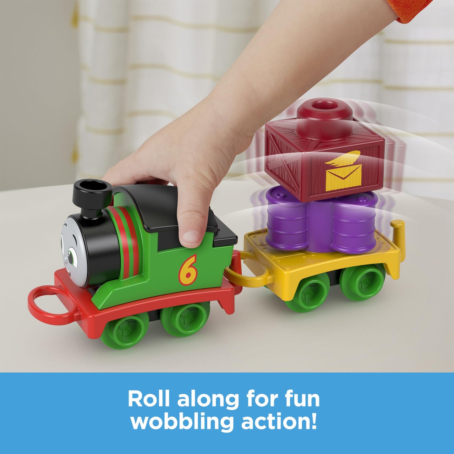 Thomas & Friends Toddler Toy My First Percy Push-Along Train with Stacking Cargo for Kids Ages 18+ Months