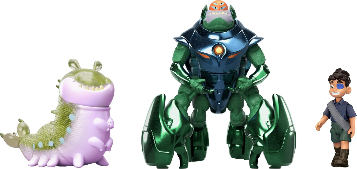 Mattel Disney and Pixar Elio Action Figure Storyteller 3 Pack, Elio, Ambassador Grigon and Glordon Characters, Posable Movie Toys at 4-in Scale