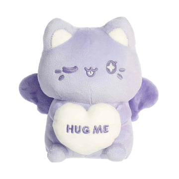 Aurora Enchanting Tasty Peach HUG ME Candy Heart Meowchi Stuffed Animal - Fun Seasonal Plush For Kids and Adult Collectors - Perfect for Decorating