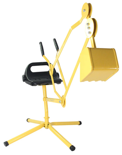Childrensneeds.com Sand Digger Toy Backhoe for Snow, Sand, Beach, Dirt, A Durable Metal Outdoor Ride-on Excavator Toy for Ages 3 and Up (Yellow)