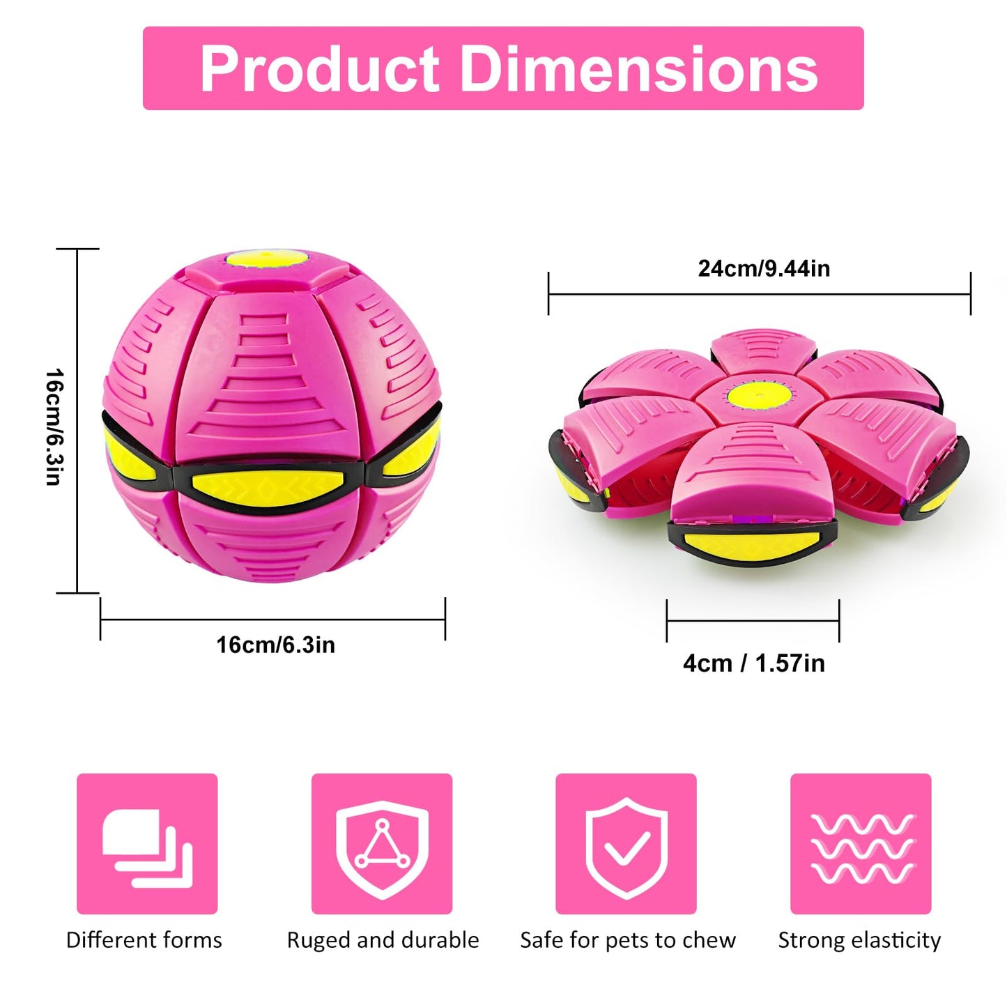 BHPWZB Magic Ball Pop Up Balls Light-Up - Magic Bouncing Pop Up Toy with Bright Motion Lights Dual-Form Magic Meta Ball Bouncy Balls for Indoor