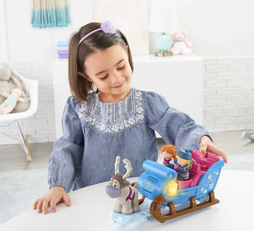 Fisher-Price Disney GGV30 Frozen Kristoff's Sleigh by Little People, Multi Color