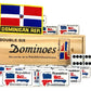Double Six Dominican Republic Flag Engraved Dominoes
