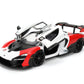 Jada Toys Hyper-Spec 1:24 McLaren Senna Die-cast Car - Opening Doors, Hood, Trunk, Rubber Tires(White/Red/Black)