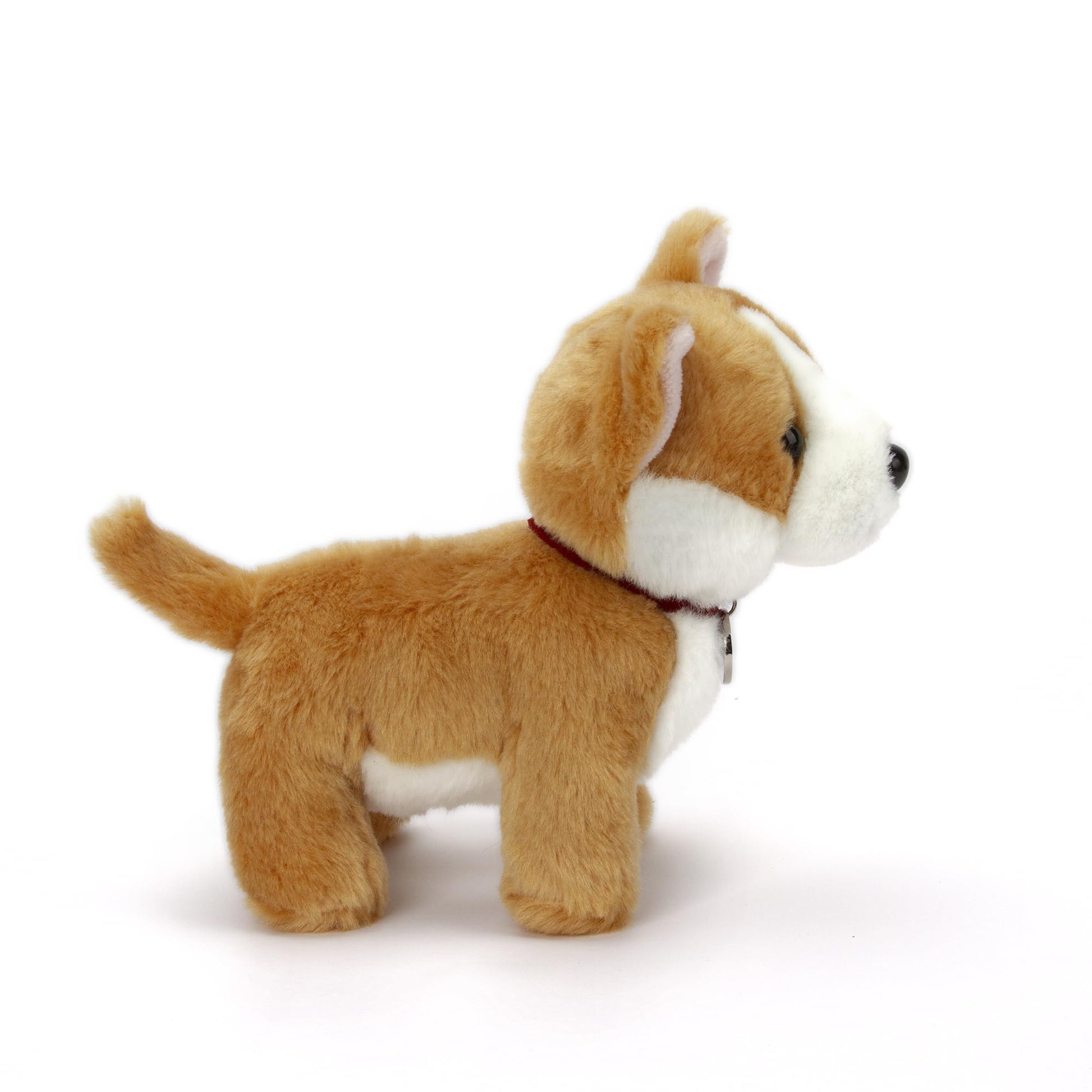 Plushland Realistic Stuffed Dog Stuffed Animals Plush Toys Collar, Premium Pawpal Stuffed Plush Puppy Cats and Dogs Toy for Boys and Girls 8 Inches