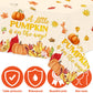 Little Pumpkin Baby Shower Decorations 3PCS a Little Pumpkin is On The Way Tablecloth Plastic Pumpkin Table Cover for Fall 1st Birthday Party Supplies