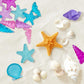 NLR [94pcs 500g] Colorful Acrylic Sea Shell/Conch/Starfish Gems Set, Beach Holiday|Swimming Pool Diving|Treasure Hunt|Mermaid Party Favor|Bath