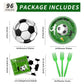 96 Pcs Soccer Plates and Napkins Set Birthday Party Decorations Tableware for Soccer Theme Birthday Party Decorations, Serve 24