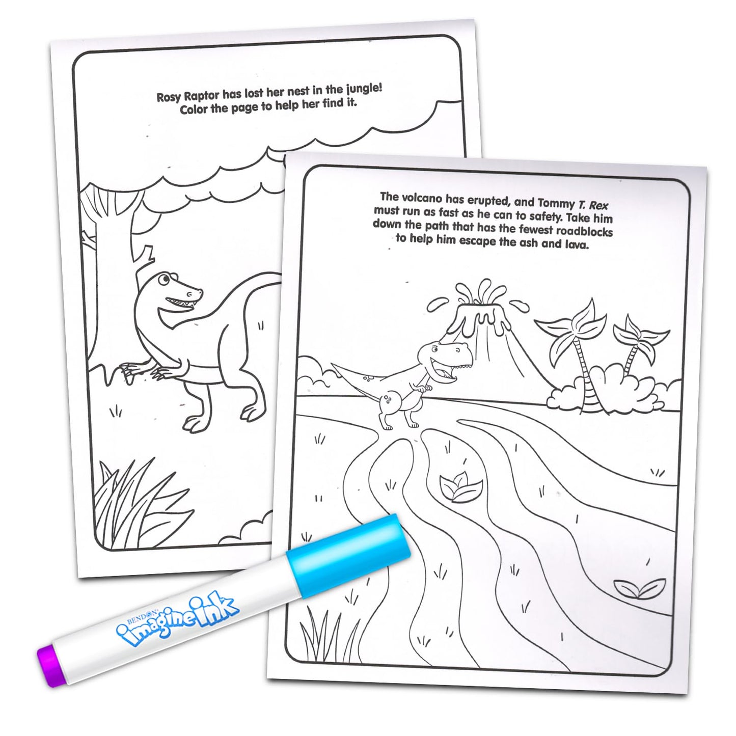 Dinosaur Imagine Ink Activity Pad - Bundle with 20 Page Dinosaur Mess-Free Imagine Ink Coloring Book, Stocking Stuffers for Boys, Toddlers 3+ Plus