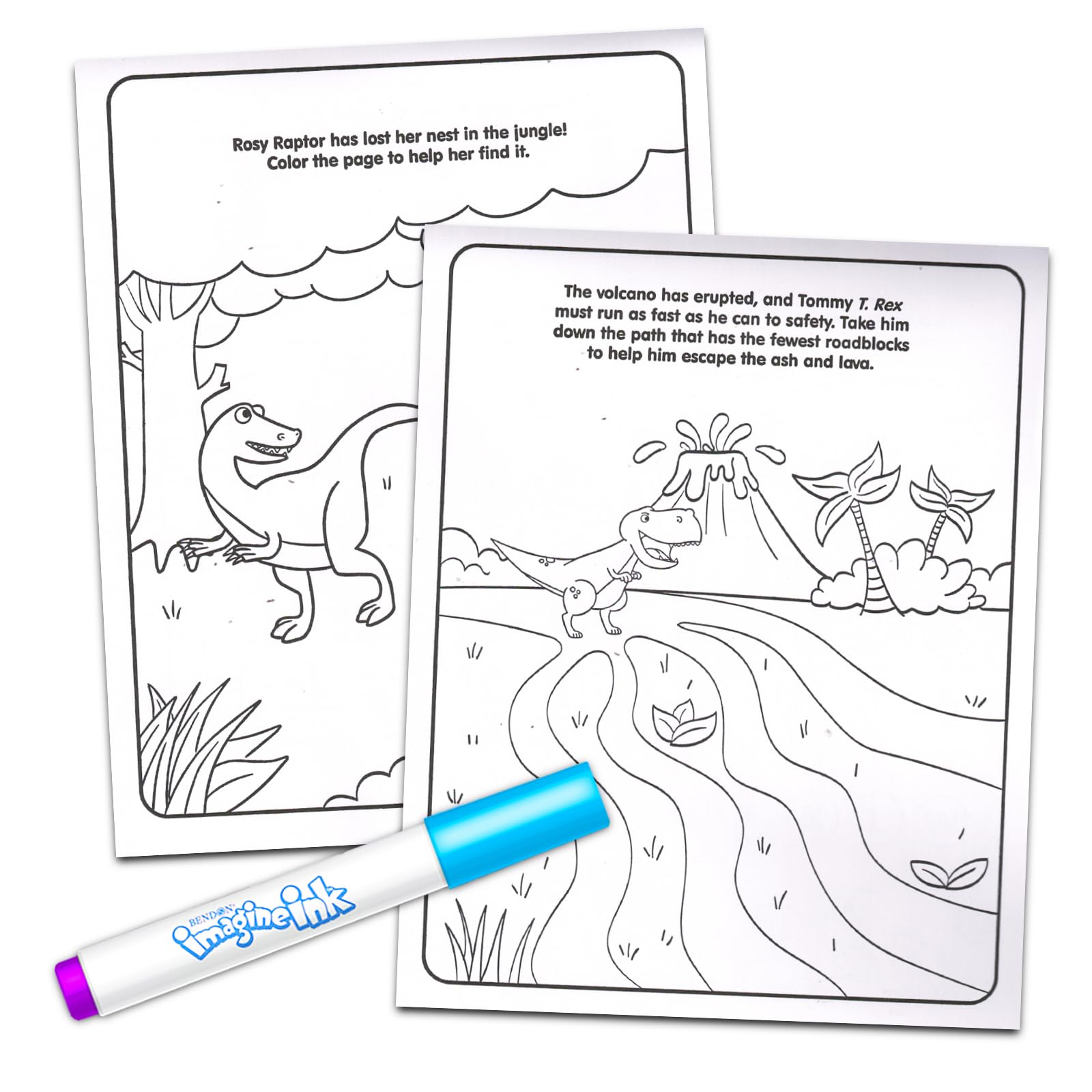 Dinosaur Imagine Ink Activity Pad - Bundle with 20 Page Dinosaur Mess-Free Imagine Ink Coloring Book, Stocking Stuffers for Boys, Toddlers 3+ Plus