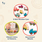 B. toys Wooden Toy Cars Set, Free Wheee-Lees, 6 Mini Vehicles, Wood Toys