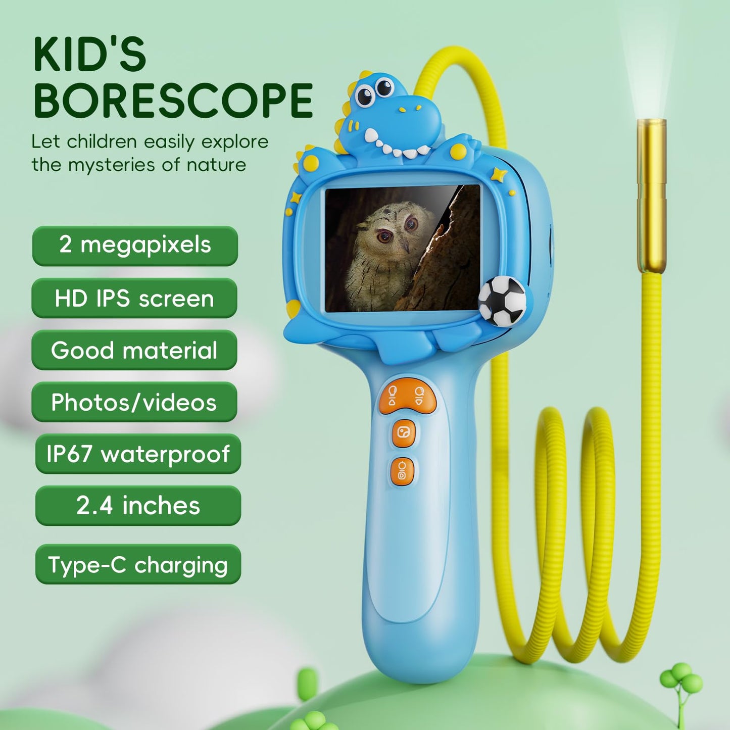 Kids Borescope Borescope Camera Toy with Light for Kids - STEM Science Educational Toy for 4 5 6 7 8 9 10 Years Old Boys Girls Birthday Gift, Snake