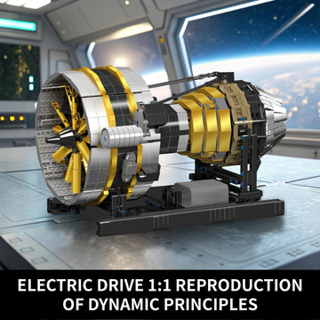Mould King City Aircraft Engine Building Set-Turbojet Engine Model That Runs with Motor-Collectible Blocks Kit for Adults -Mechanical Science