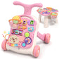 QDRAGON 3 in 1 Baby Walker and Activity Center for Girl, Learning to Walk, Sit to Stand, Early Educational Push Toys with Music Panel for Infant