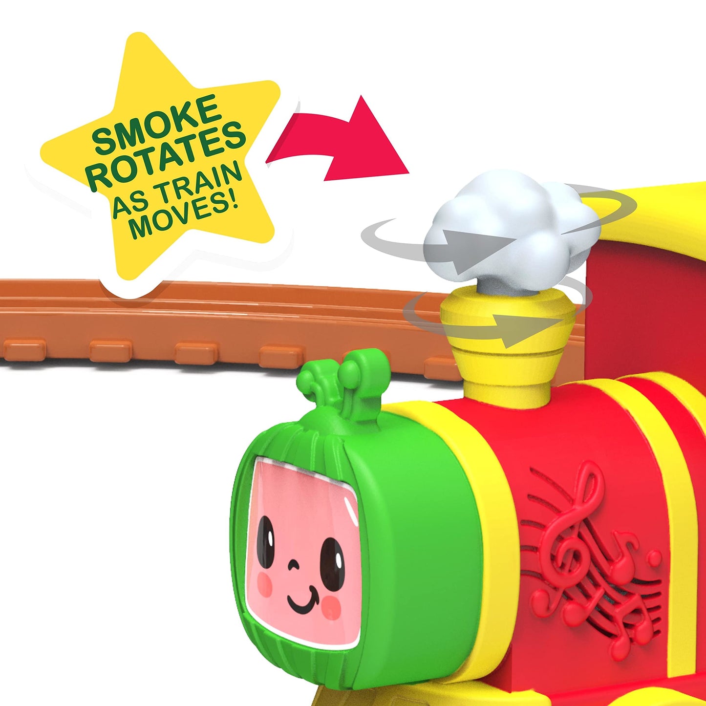 CoComelon All Aboard Musical Train with Bonus Pieces, 24-pieces, Plays “The Train Song", Kids Toys for Ages 18 Month by Just Play