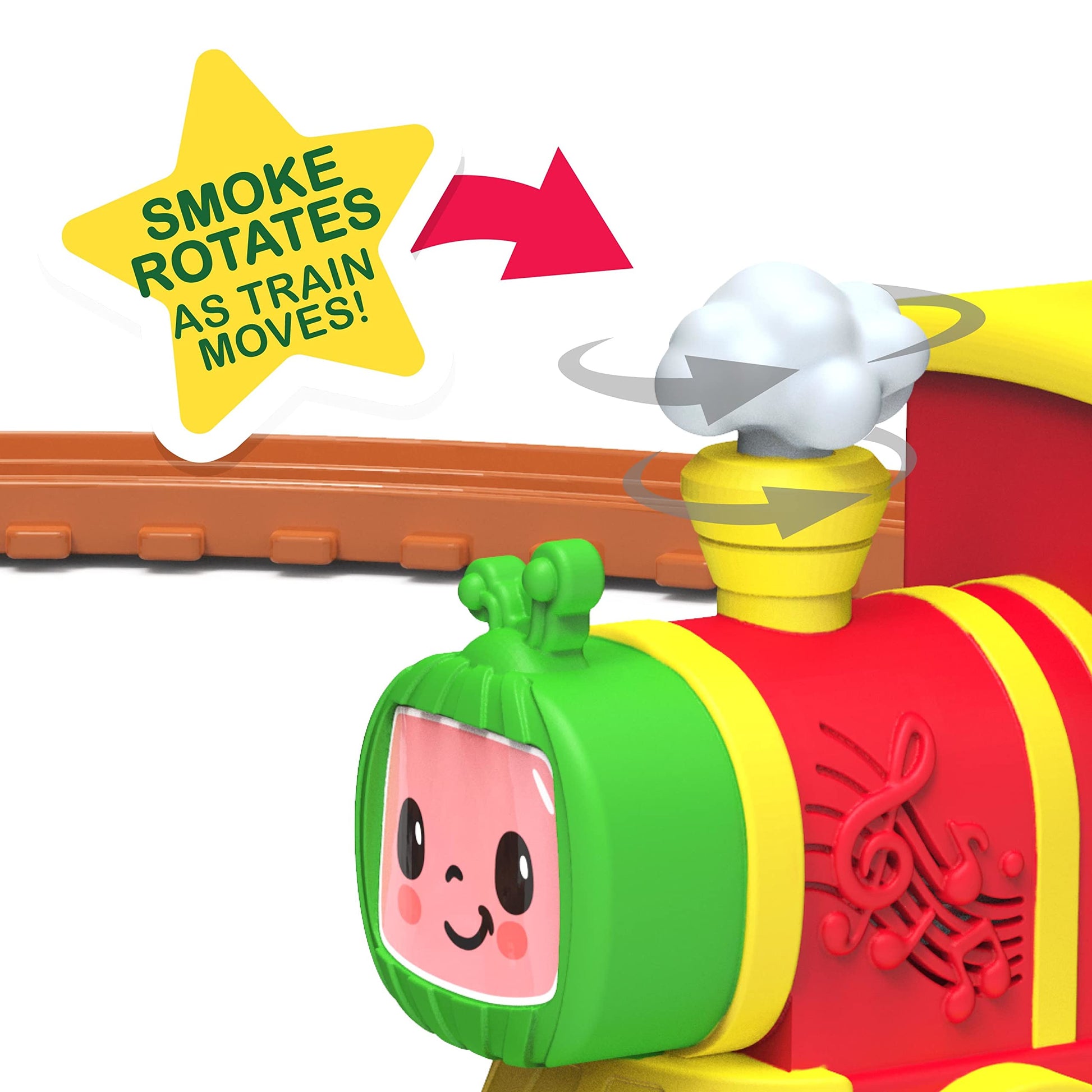CoComelon All Aboard Musical Train with Bonus Pieces, 24-pieces, Plays “The Train Song", Kids Toys for Ages 18 Month by Just Play
