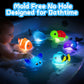 ZGLYMUS Light Up Bath Toys,No Hole Mold Free Baby Bath Toys,Ocean Animal Water-Activated Lights Flashes and Change Color,Sensory Lights Toys