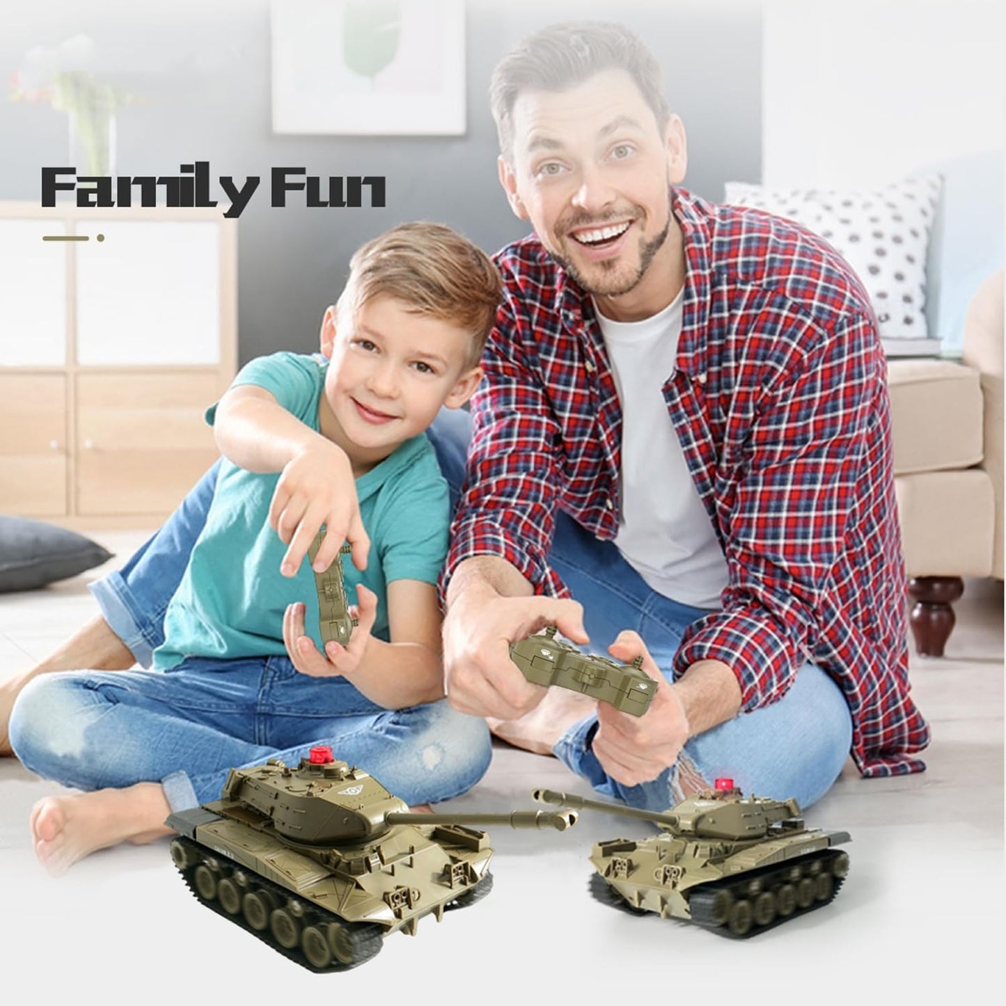 RC Tank Toy Army Military Vehicles Remote Control Battle Tank Toys for Kids