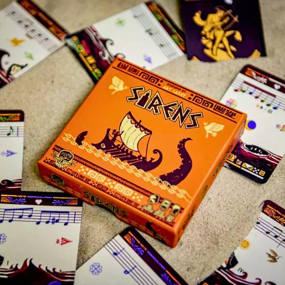 Envy Born Games Sirens | Greek Mythology Travel Board | Strategic Musical Card Drafting for 1-2 Players, Ages 12+ | Easy to Learn for Family Night |