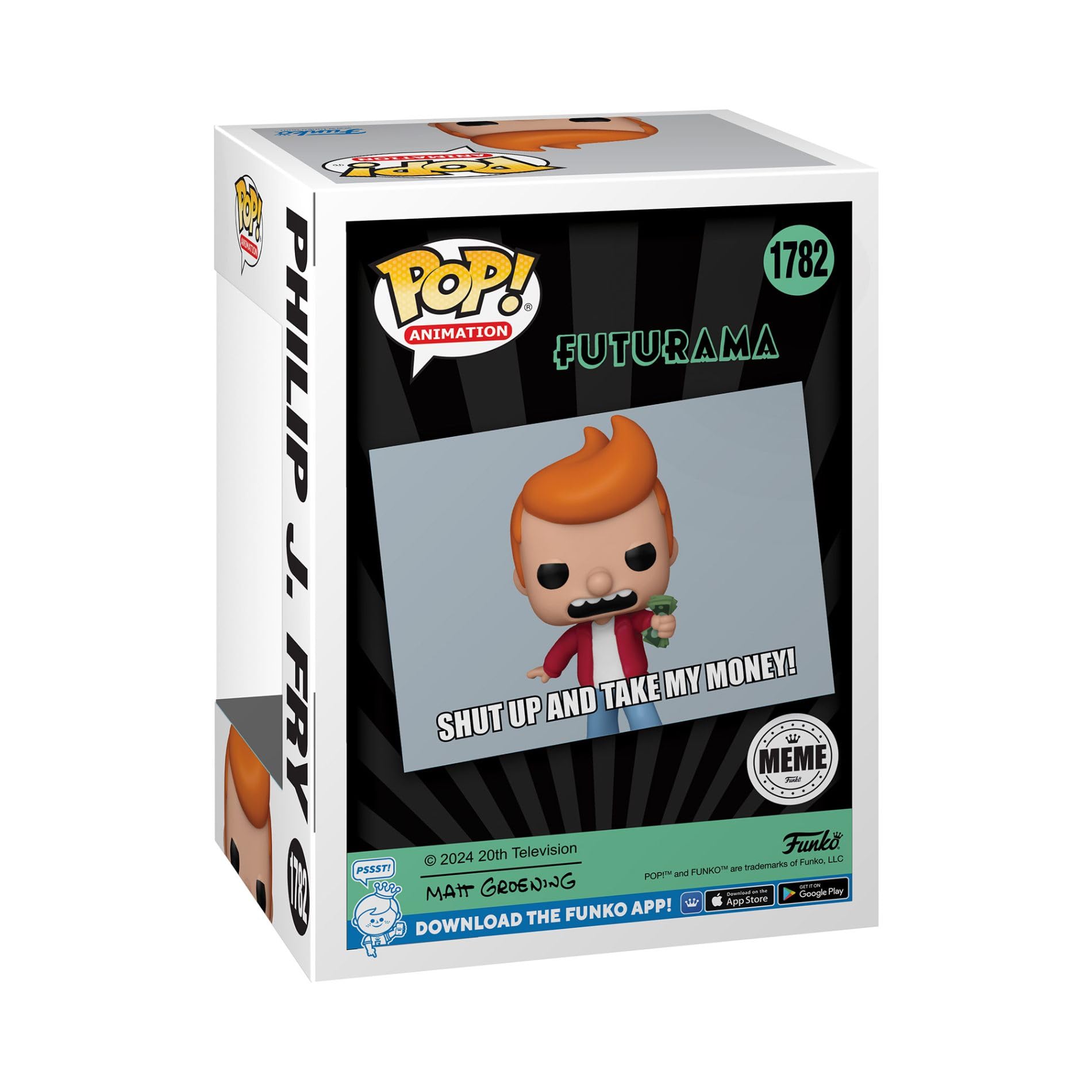 Funko Pop! TV: Meme - Fry - Futurama - Amazon Exclusive - Collectible Vinyl Figure - Gift Idea - Official Merchandise - Toys for Children and Adults
