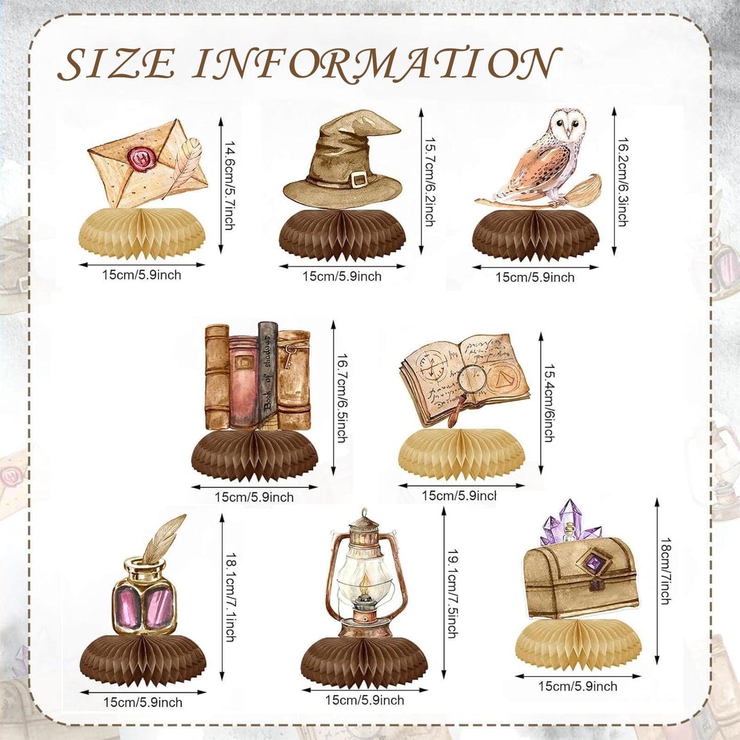 GLNystegal Magical Wizard Birthday Party Decorations Castle&Owl Honeycomb Table Centerpieces Magical Theme Party Decor for Birthday, Halloween