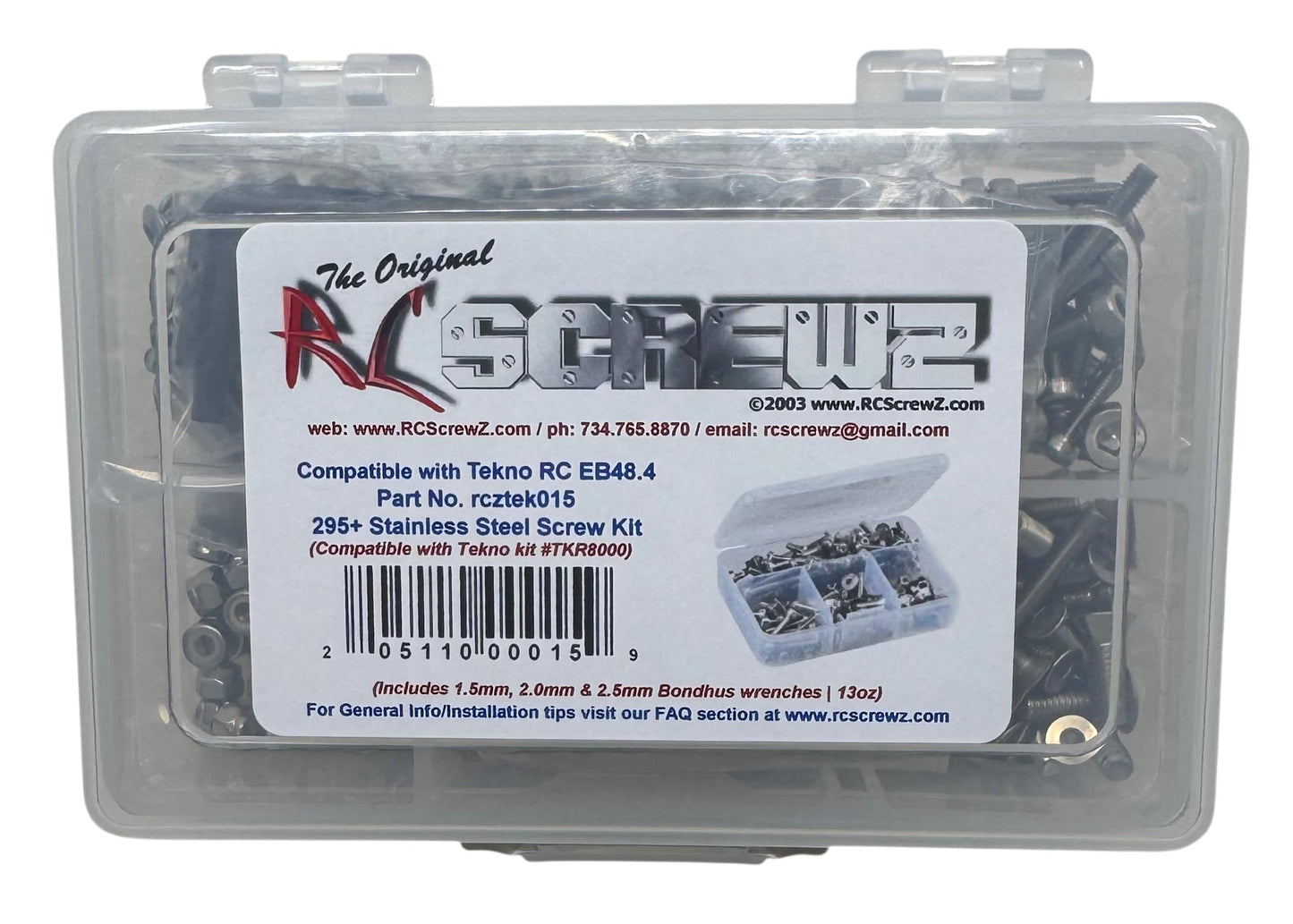 RC Screwz Compatible with tek015 - Tekno RC EB48.4 Electric Buggy (TKR8000) Stainless Steel Screw Kit
