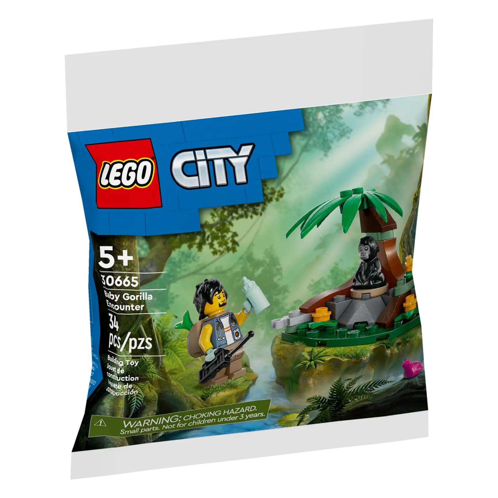 LEGO® City Baby Gorilla Encounter Building Toy Polybag, 30665, 34 Pieces, STEM Toy For Kids Ages 5+