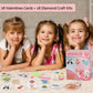 Valentine's Day Cards for Kids - 28pcs Diamond Animal Craft Kits With 7 Different Gem Stickers for School Classroom Exchange Gifts and Decorations