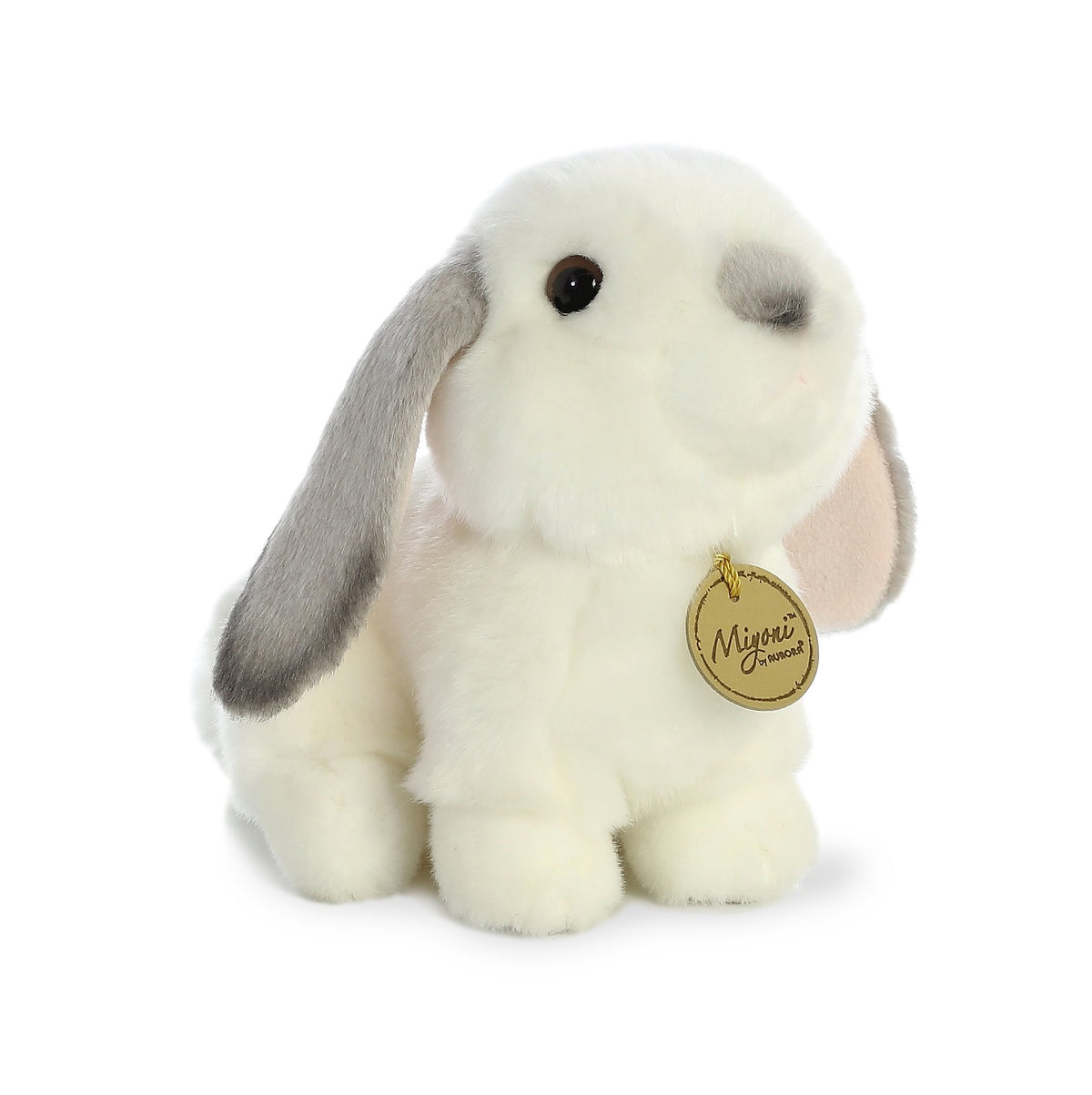 Aurora® Realistic Miyoni® Lop Eared Rabbit Stuffed Animal - Lifelike Detail - Cherished Companionship - Grey 8 Inches